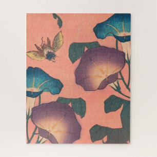 Biene und Blume japanische asiatische Kunst Puzzle