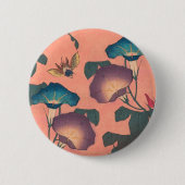 Biene und Blume Japanische Kunst Button (Vorderseite)