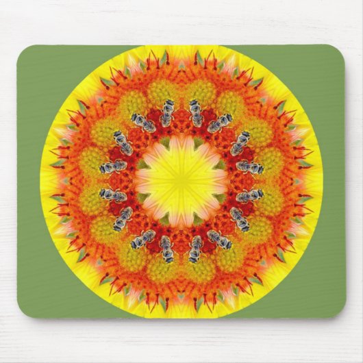 Biene und Blume Mousepad (Vorne)