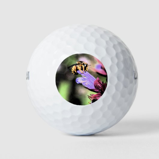 Biene und Blume wu gbcna Golfball (Vorderseite)