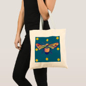 Biene und Blumen-Tasche Tragetasche (Vorderseite (Produkt))
