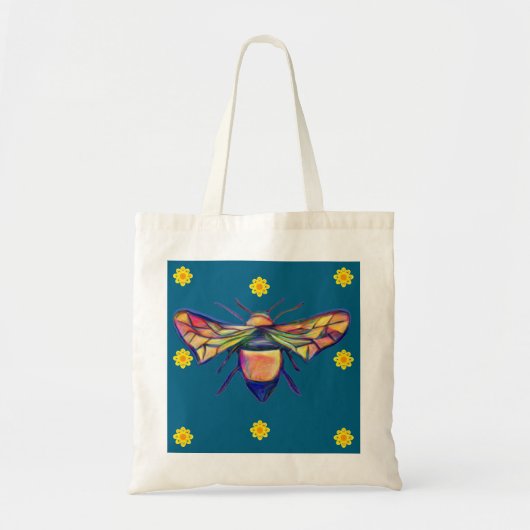Biene und Blumen-Tasche Tragetasche (Vorne)