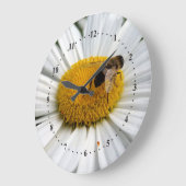 Biene und Blüte Große Wanduhr (Winkel)