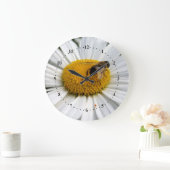 Biene und Blüte Große Wanduhr (Zuhause)