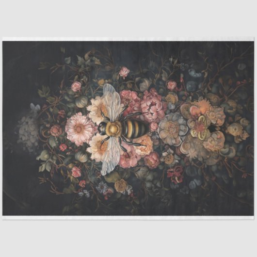 Biene und Blüte Seidenpapier (Vorderseite)