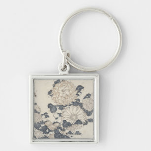 Biene und Chrysanthemen Schlüsselanhänger