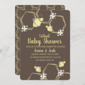 Biene und Daisy Floral Virtual Baby Shower Einladung (Vorne/Hinten)