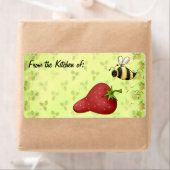 Biene und Erdbeere aus den Küchenetiketten (Insitu)