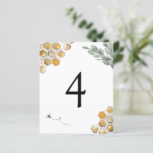 Biene und Eukalyptus-Dusche Tischnummer (Stehend Vorderseite)