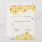 Biene und Honeycomb Muster Geburtstagseinladung Einladung (Vorderseite)
