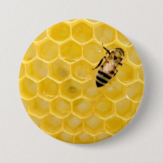 Biene und Honigwabe Button (Vorderseite)