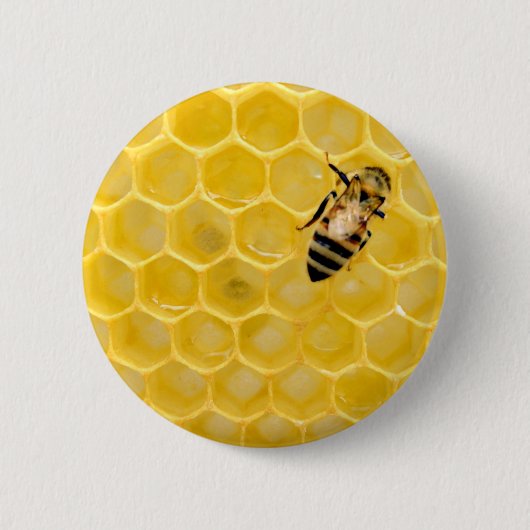 Biene und Honigwabe Button (Vorderseite)