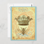 Biene und Krone Postkarte (Vorne/Hinten)