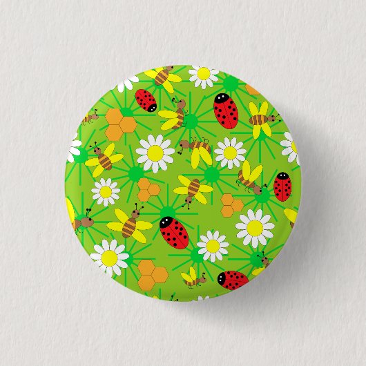 Biene und Lady bug pattern.ai Button (Vorderseite)