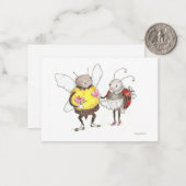 Biene und Ladybug winziges Valentin Mitteilungskarte (Vorderseite/Rückseite Beispiel)
