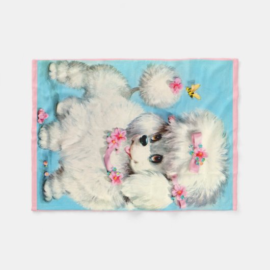 Biene und Poodle Fleecedecke (Vorderseite (Horizontal))