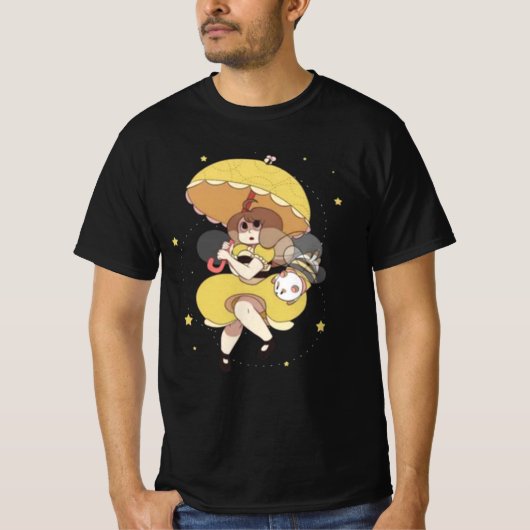 Biene und Puppycat Art T-Shirt (Vorderseite)