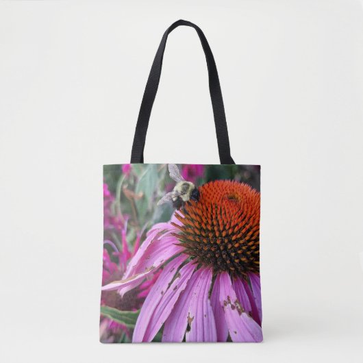 Biene und rosa Blüten-Tasche Tasche (Vorderseite)