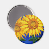 Biene und Sonnenblumen Magnet (Vorderseite/Rückseite)