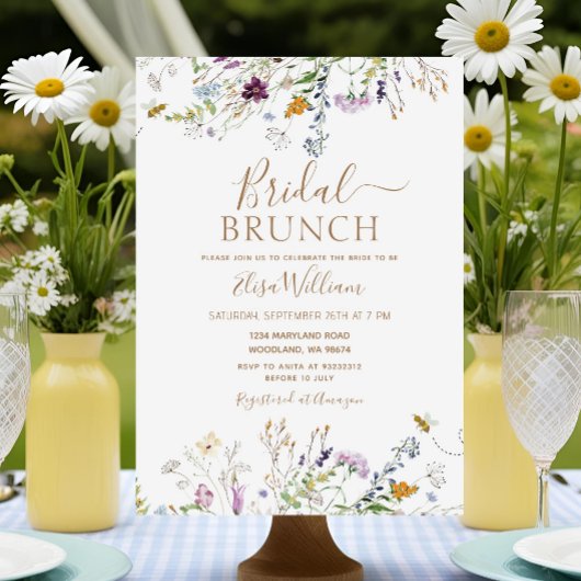 Biene und Wildblume Bridal Brunch Einladung