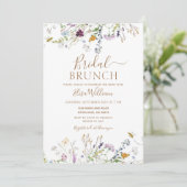 Biene und Wildblume Bridal Brunch Einladung (Stehend Vorderseite)