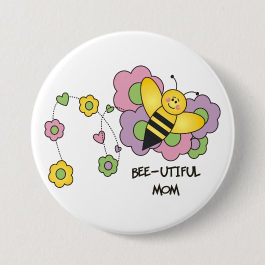 Biene-utiful Mama-Knopf Button (Vorderseite)