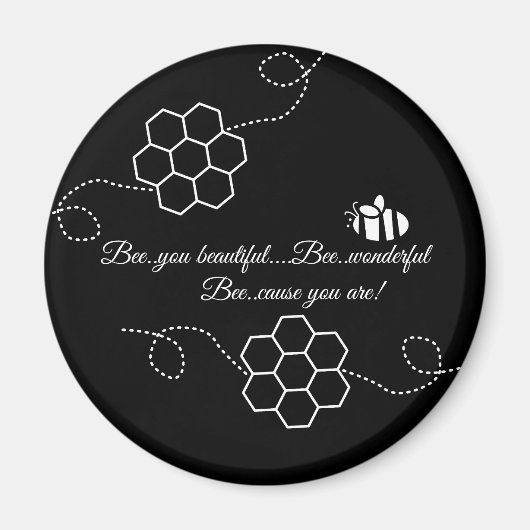 Biene verursacht Minimalistische Bienen & Honeycom Magnet (Vorne)