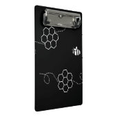Biene verursacht Minimalistische Bienen & Honeycom Mini Klemmbrett (Schrägansicht)