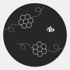 Biene verursacht Minimalistische Bienen & Honeycom Runder Aufkleber