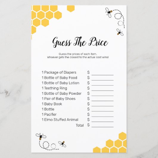 Biene Watercolor rät das Preisspiel (Vorderseite)