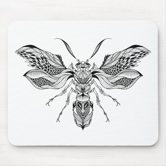 Biene-Wespe Tätowierung Mousepad (Vorne)