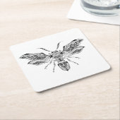 Biene-Wespe Tätowierung Rechteckiger Pappuntersetzer (angewinkelt)