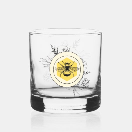 Biene Whiskyglas (Vorderseite)