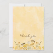 Biene Wildblumen Babydusche Danke Karte (Rückseite)