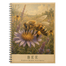 Biene Wildblumenwiesen VINTAGE Notizblock