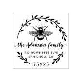 Biene & Wreath | Rustikale Name der Skriptfamilie Gummistempel (Prägung)