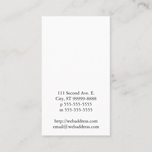 Biene [Zitrone] Visitenkarte (Rückseite)