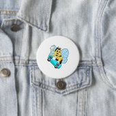 Bienen als Skater mit Skateboard Button (Beispiel)