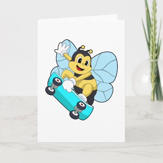 Bienen als Skater mit Skateboard Karte (Vorderseite)