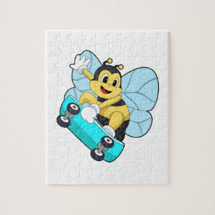 Bienen als Skater mit Skateboard Puzzle