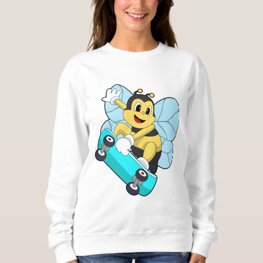 Bienen als Skater mit Skateboard Sweatshirt (Vorderseite)