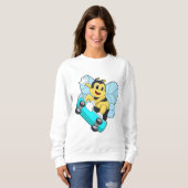 Bienen als Skater mit Skateboard Sweatshirt (Vorne ganz)