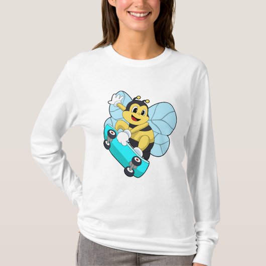 Bienen als Skater mit Skateboard T-Shirt (Vorderseite)
