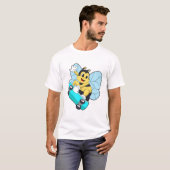 Bienen als Skater mit Skateboard T-Shirt (Vorne ganz)