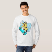 Bienen als Skater mit Skateboard T-Shirt (Vorne ganz)