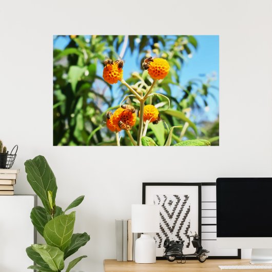 Bienen am Arbeitsplatz Poster (Heimbüro)