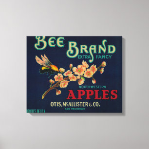 Bienen-Apple-Kisten-Aufkleber Leinwanddruck