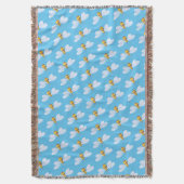 Bienen Aquarellkunst Blaues Muster werfen Decke (Vorderseite Vertikal)