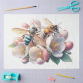 Bienen auf Apple Blossom Decoupage Seidenpapier (Basteln)