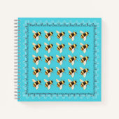 Bienen auf Blue Square Spiral Notebook Notizblock (Vorderseite)